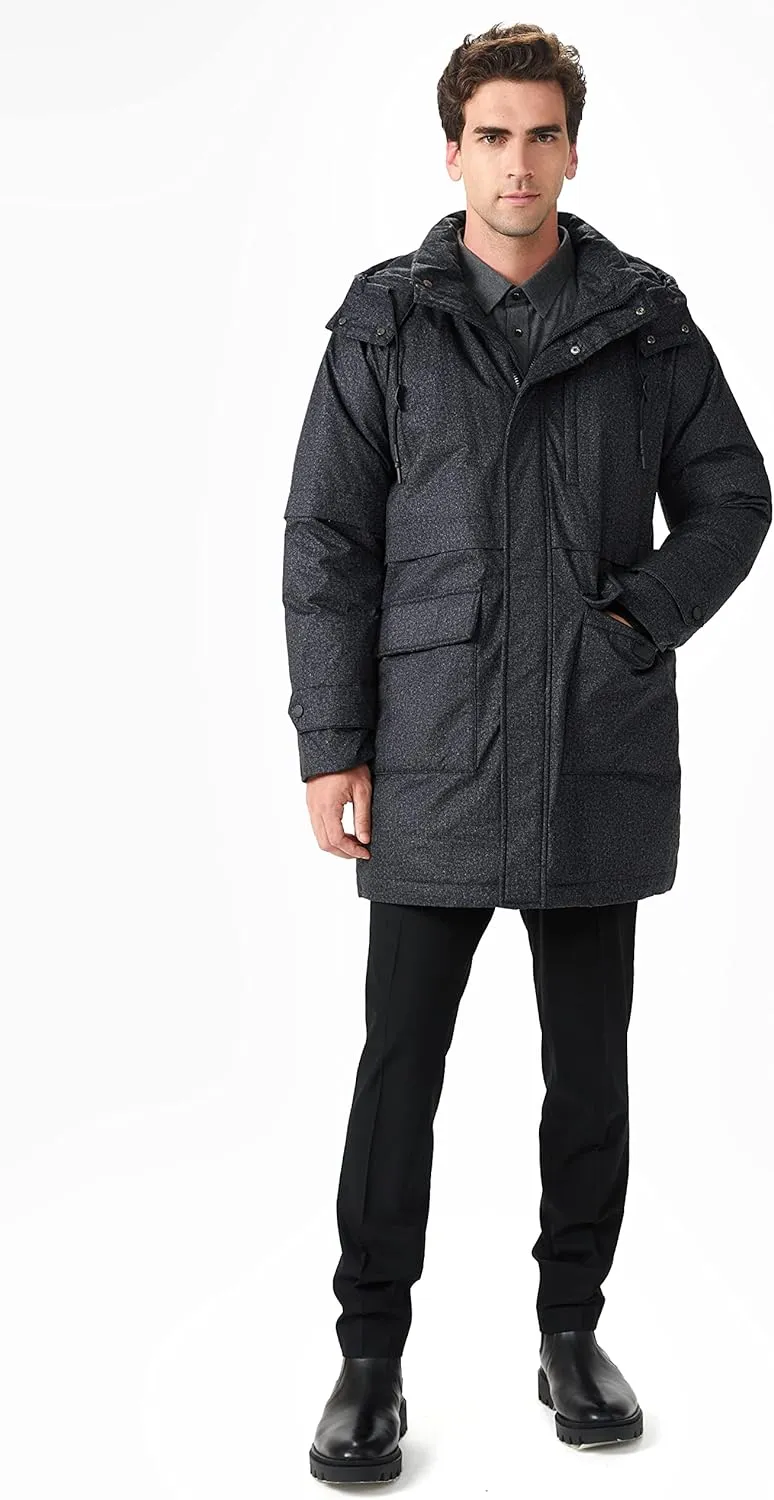 Orolay Men's Classic Hooded Puffer Parka Down Jacket Warm Winter Coat with Pockets