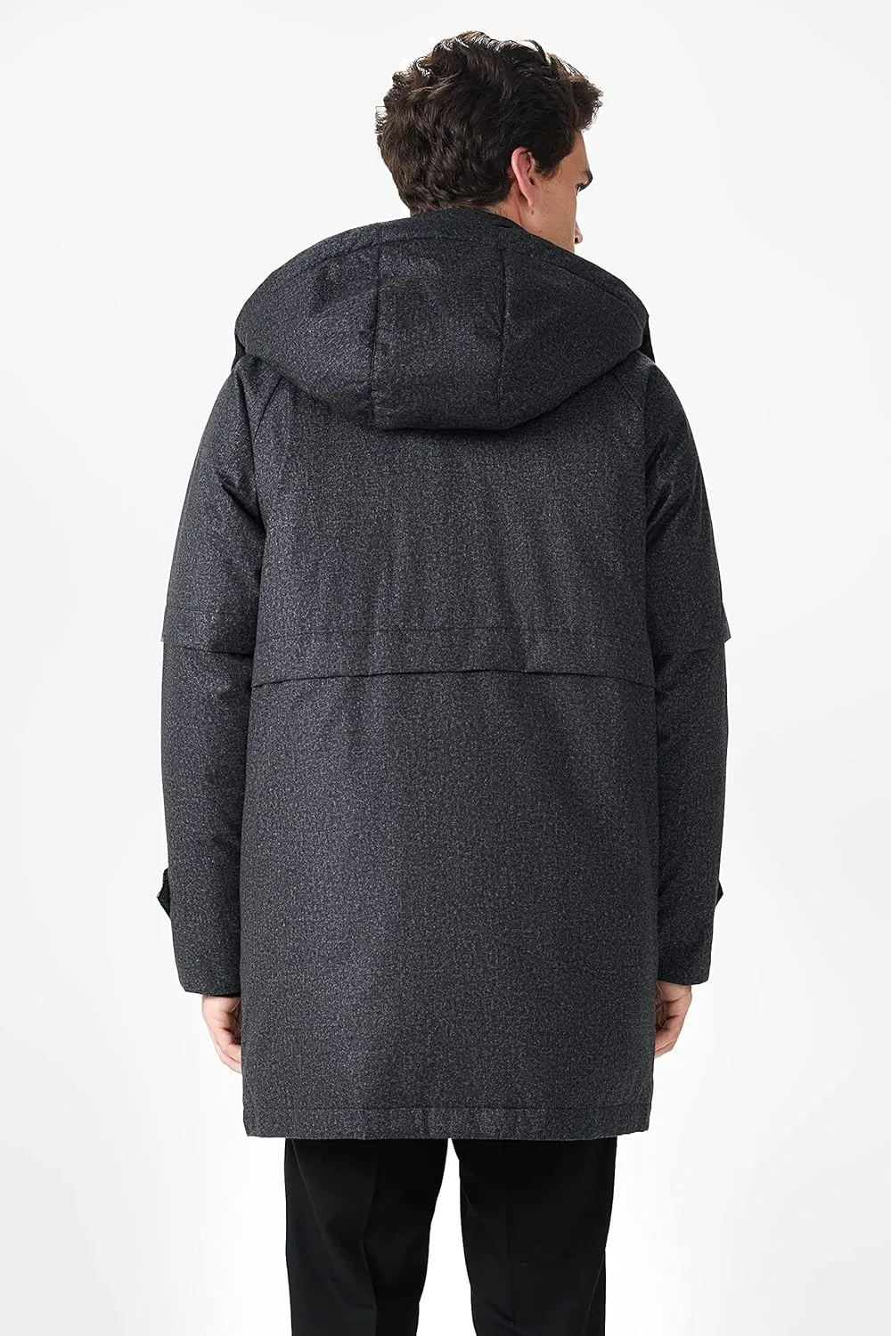 Orolay Men's Classic Hooded Puffer Parka Down Jacket Warm Winter Coat with Pockets