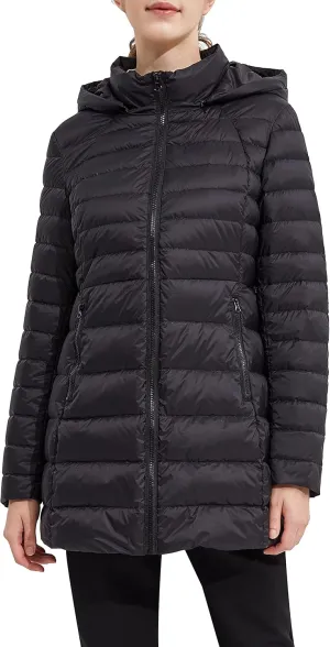 Orolay Women's Light Quilted Down Jacket Bubble Coat Packable Hooded Puffer Jacket