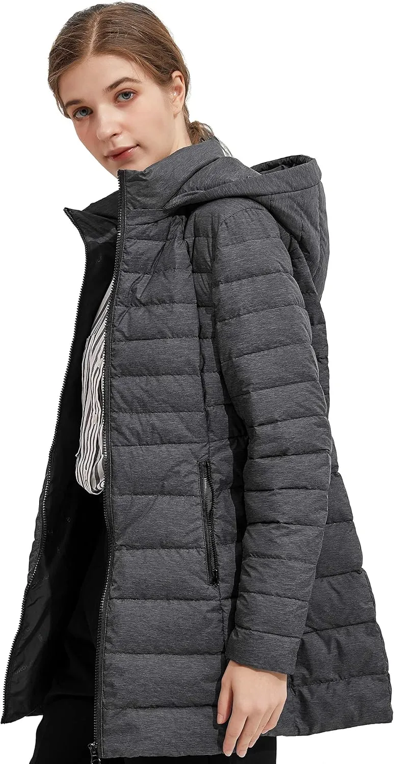 Orolay Women's Light Quilted Down Jacket Bubble Coat Packable Hooded Puffer Jacket