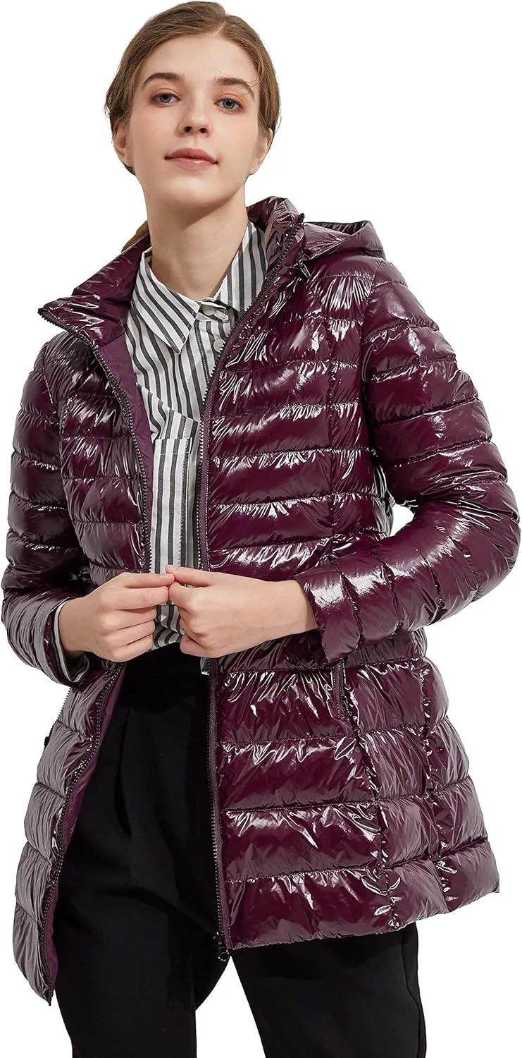 Orolay Women's Light Quilted Down Jacket Bubble Coat Packable Hooded Puffer Jacket