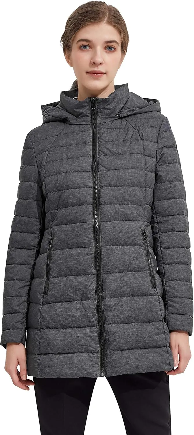Orolay Women's Light Quilted Down Jacket Bubble Coat Packable Hooded Puffer Jacket
