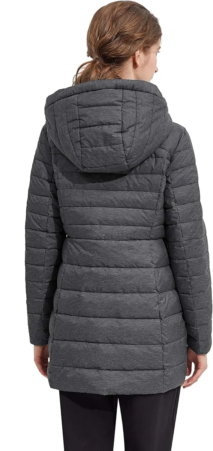 Orolay Women's Light Quilted Down Jacket Bubble Coat Packable Hooded Puffer Jacket