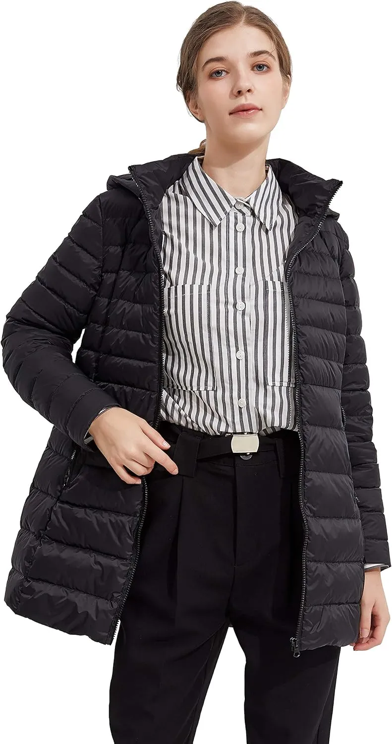 Orolay Women's Thickened Winter Down Coat Packable Hooded Puffer Jacket