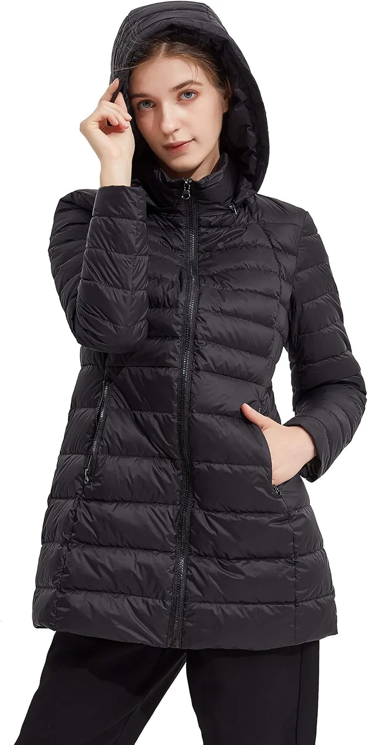 Orolay Women's Thickened Winter Down Coat Packable Hooded Puffer Jacket
