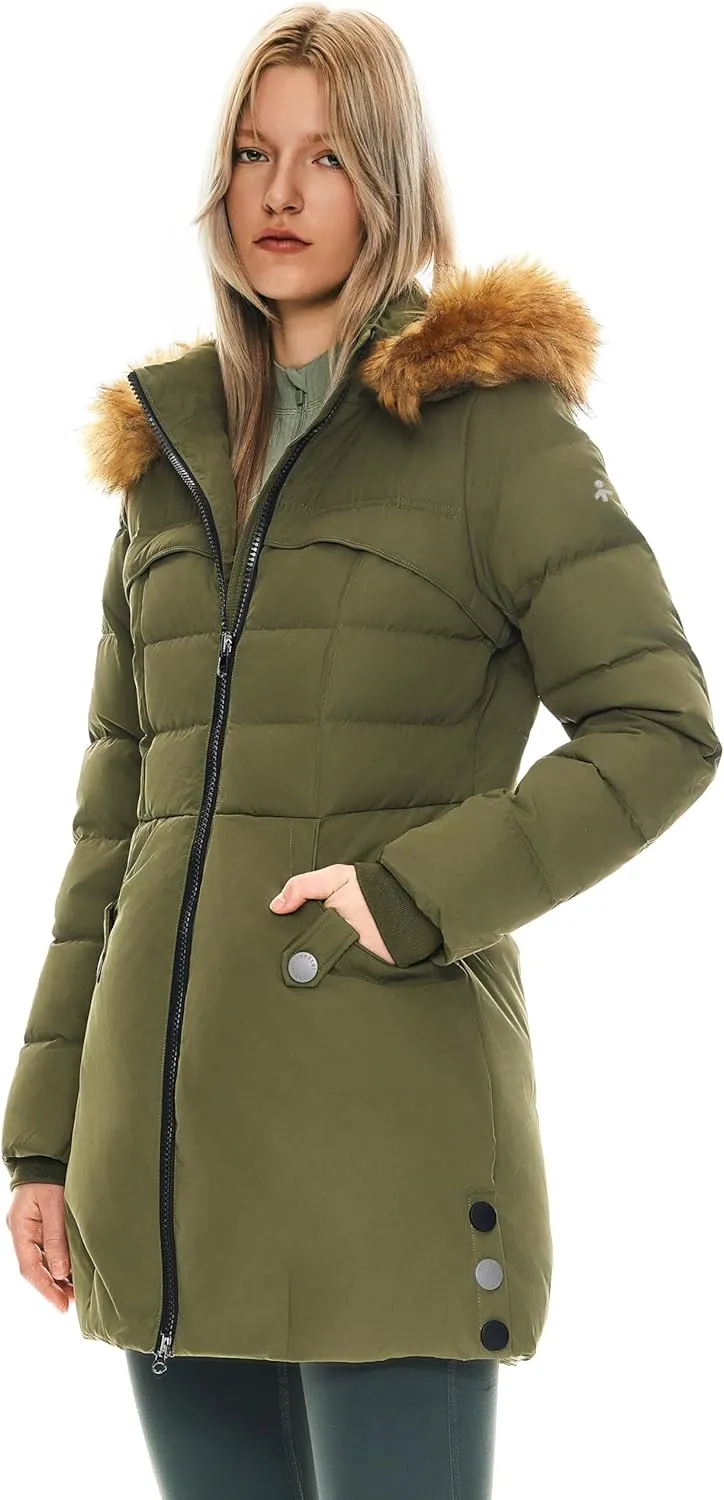 Orolay Women's Winter Down Jacket with Faux Fur Trim Hood