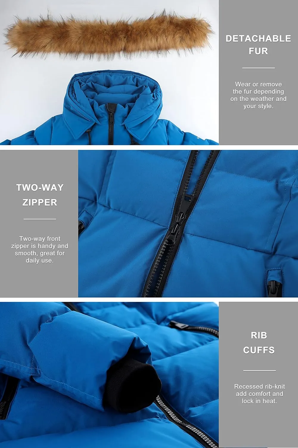 Orolay Women's Winter Down Jacket with Faux Fur Trim Hood
