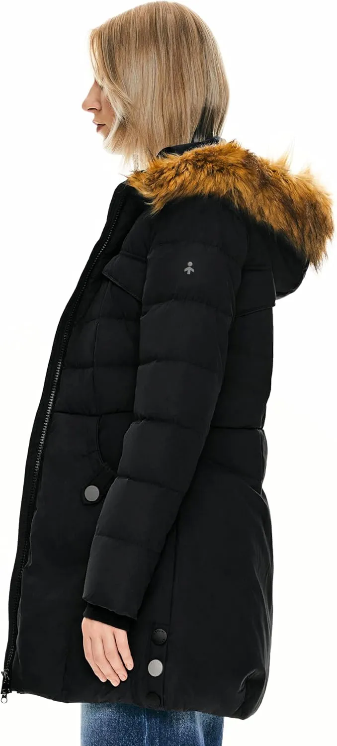 Orolay Women's Winter Down Jacket with Faux Fur Trim Hood