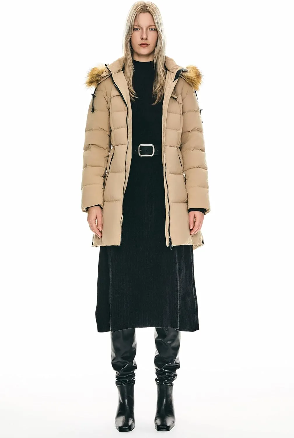 Orolay Women's Winter Down Jacket with Faux Fur Trim Hood