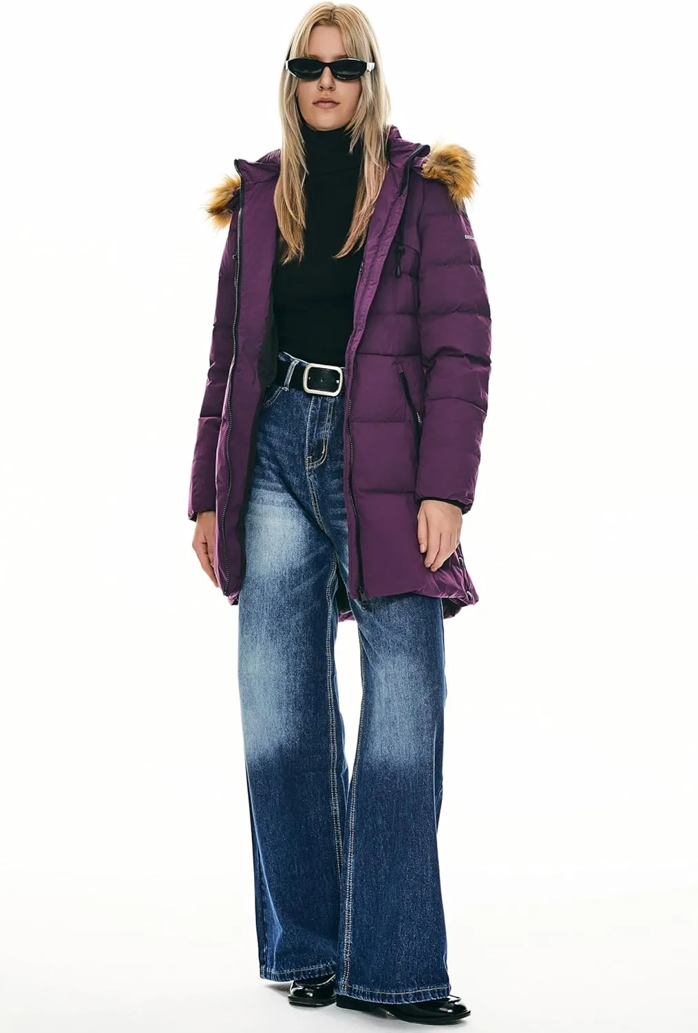 Orolay Women's Winter Down Jacket with Faux Fur Trim Hood