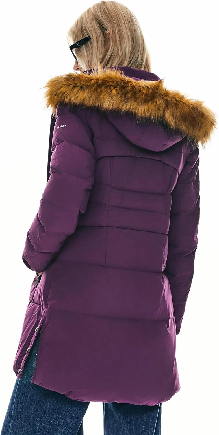 Orolay Women's Winter Down Jacket with Faux Fur Trim Hood