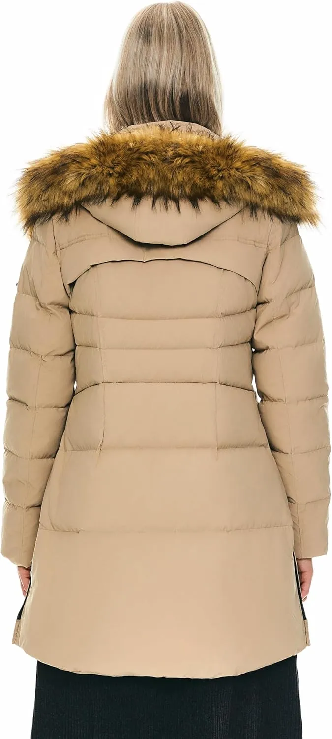 Orolay Women's Winter Down Jacket with Faux Fur Trim Hood