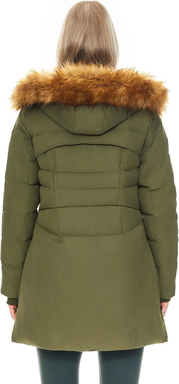 Orolay Women's Winter Down Jacket with Faux Fur Trim Hood