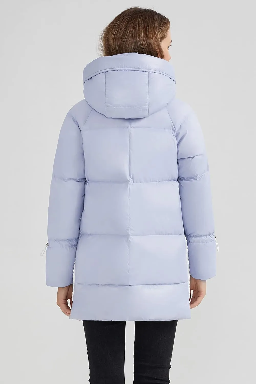 Orolay Women's Winter Thickened Down Coat Windproof Hooded Puffer Jacket with 6 Pockets