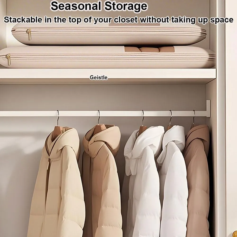 Otherwisie Garment Bag, 2025 Space Saving Hanging Garment Bag With Self Compression Zipper, Intelligenck Space Saving Hanging   With Self Compression Zipper (Beige, M(90*58*15))