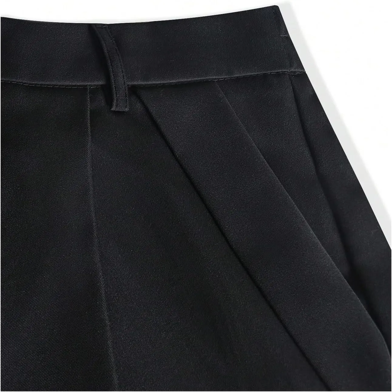 OYOANGLE Men's Baggy Wide Leg Pants Zipper Fly Pleated Work Casual Long Trousers with Pocket