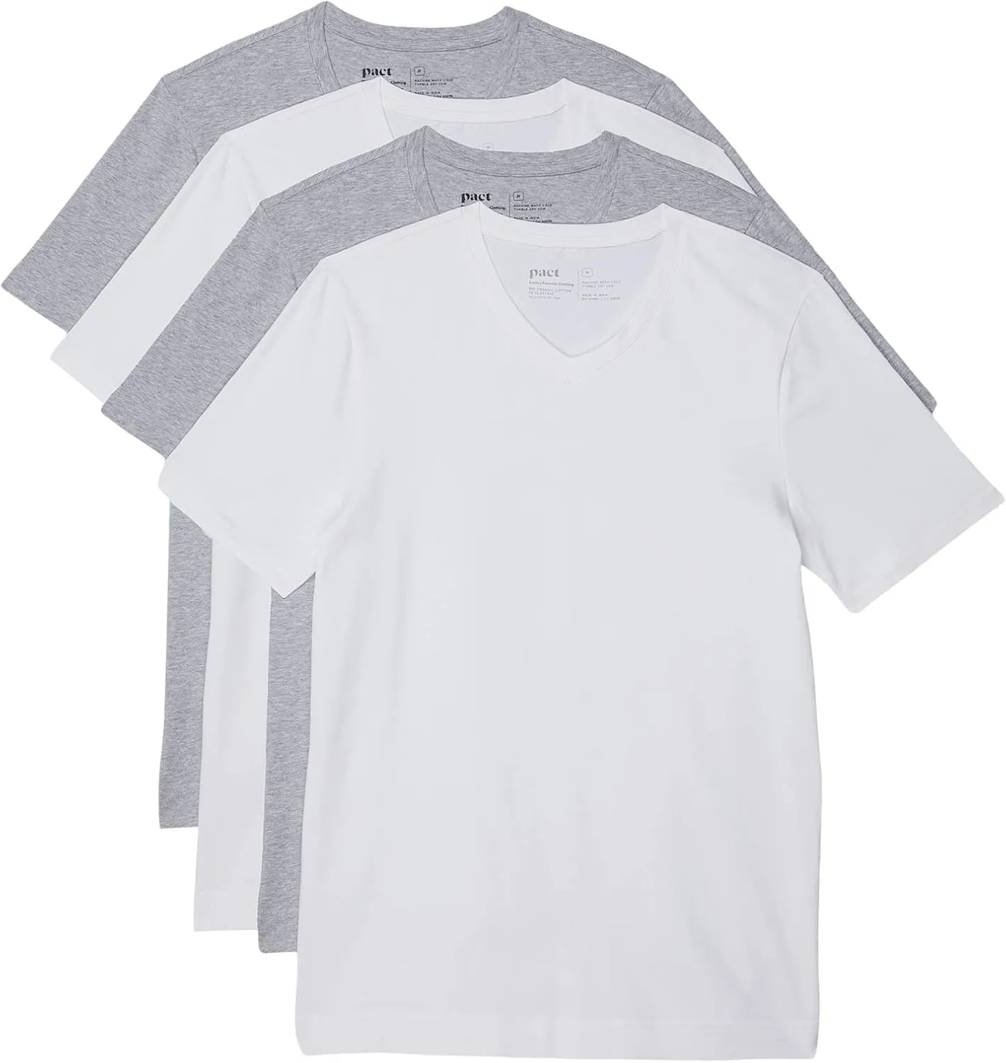 Pact Stretch-Fit V-Neck Undershirt 4-Pack