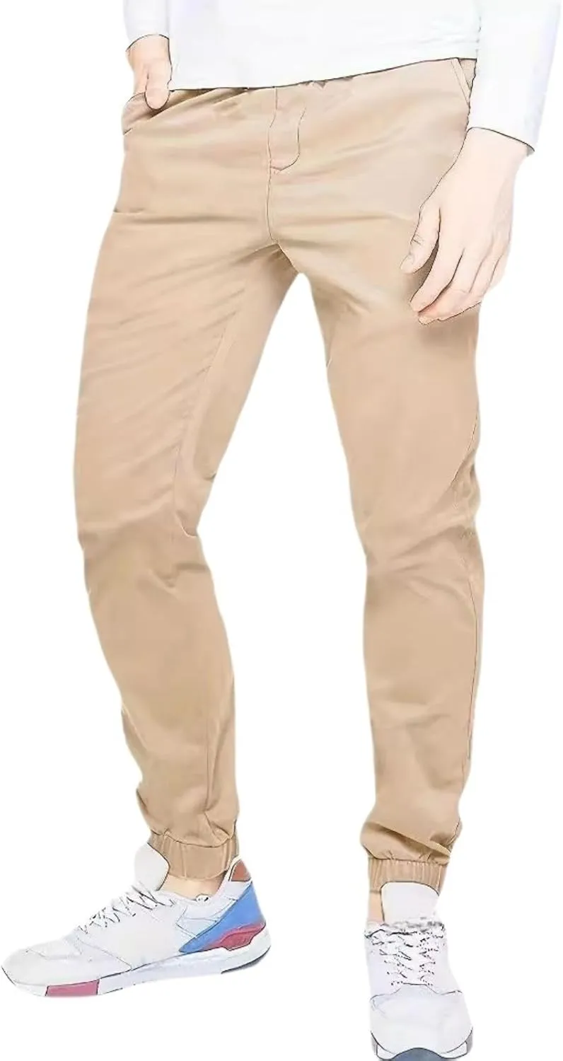 Pants for Men Casual Slim Fit Lightweight Sweatpant Tether Leg Straight Comfy Fall Trousers Dress Slacks with Pockets
