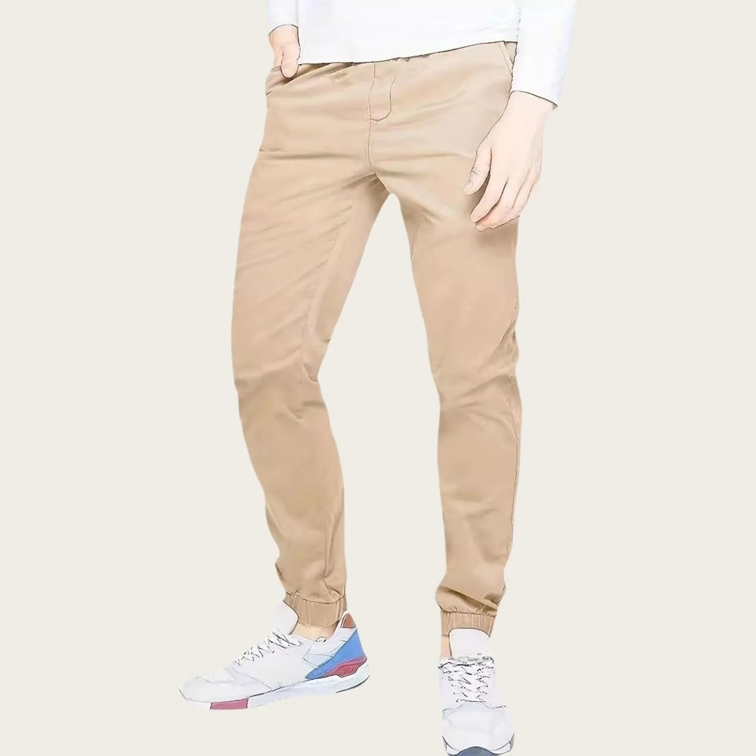 Pants for Men Casual Slim Fit Lightweight Sweatpant Tether Leg Straight Comfy Fall Trousers Dress Slacks with Pockets