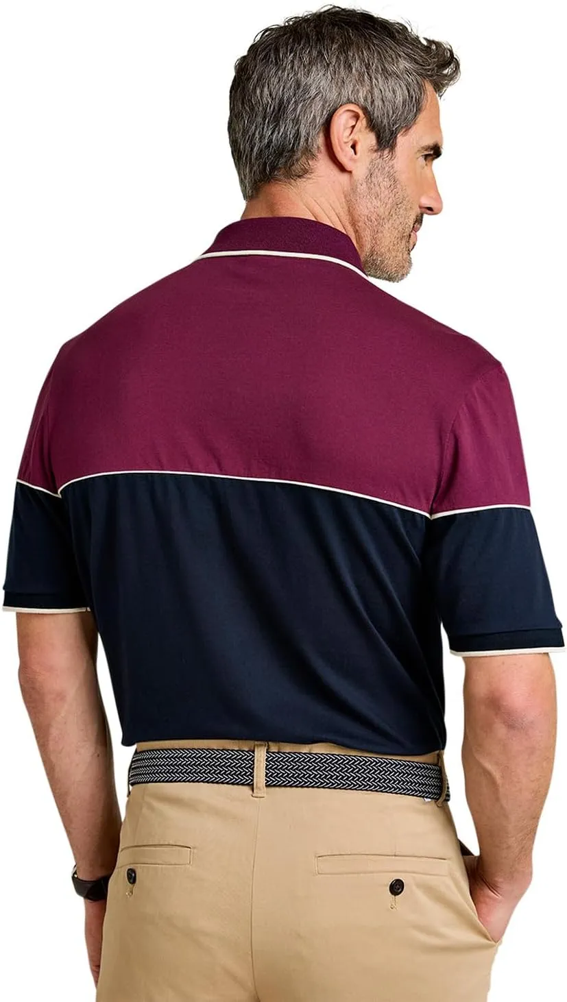 Pegasus Men's Stylish Zip Neck Polo Shirt with Flat Knit Collar, Cuffs & Buttoned Chest Pocket