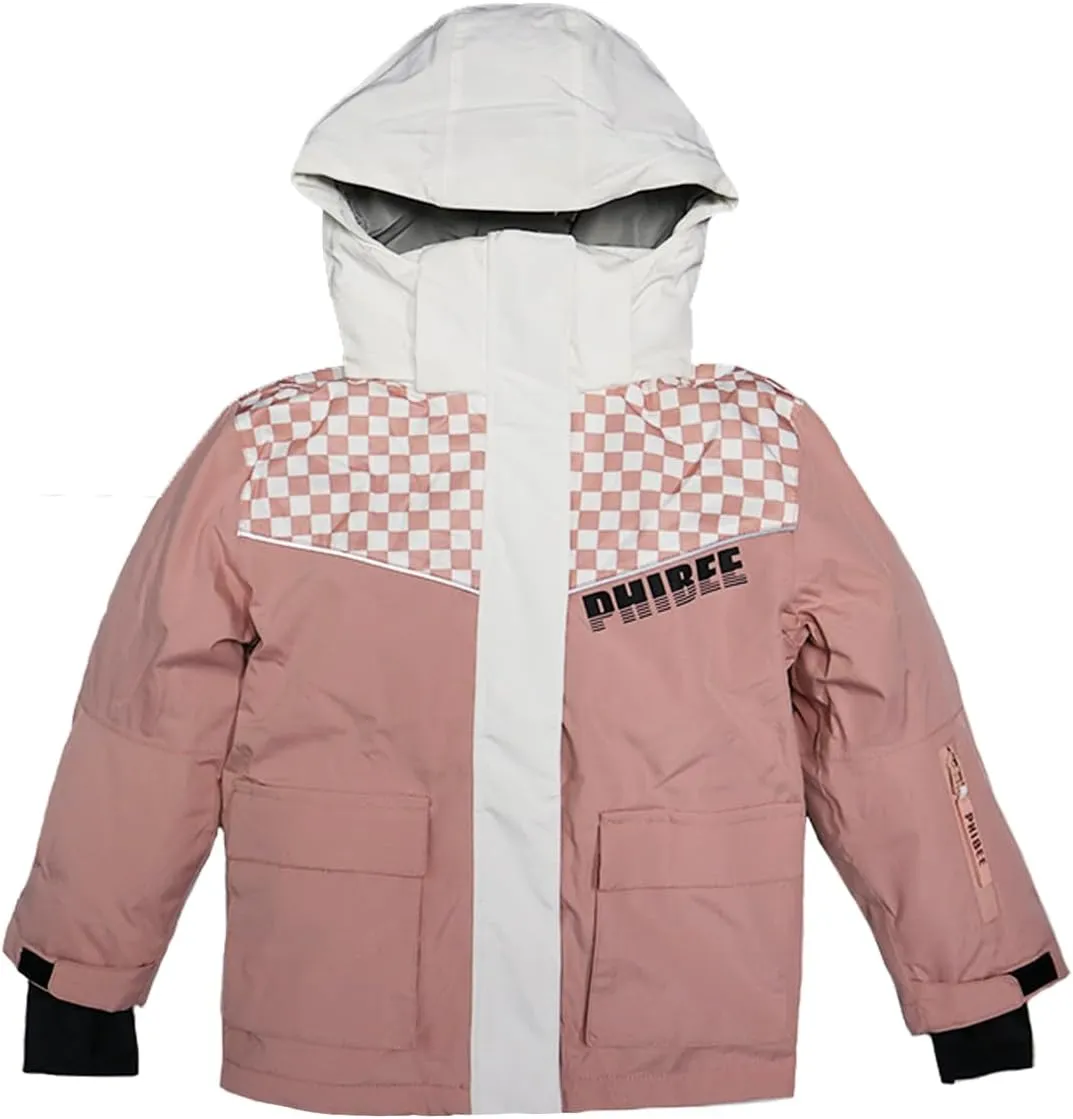 PHIBEE Girls' Sportswear Waterproof Windproof Snowboard Ski Jacket