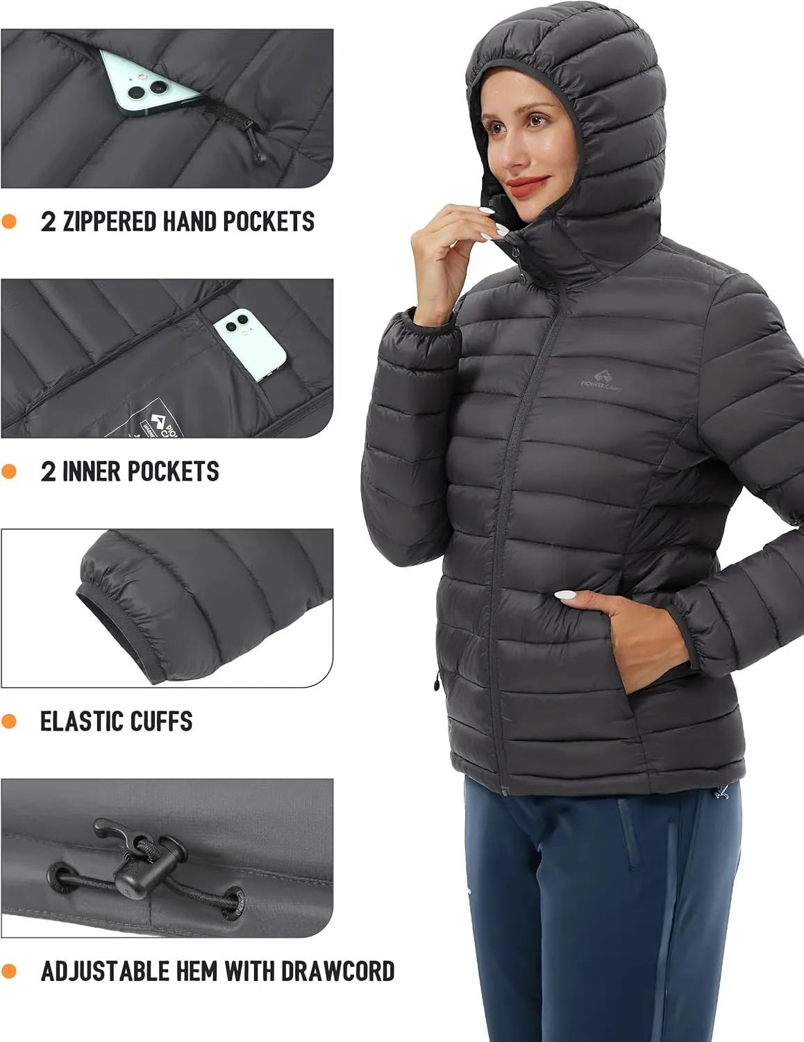 Pioneer Camp Women's Winter Coat Puffer Jacket
