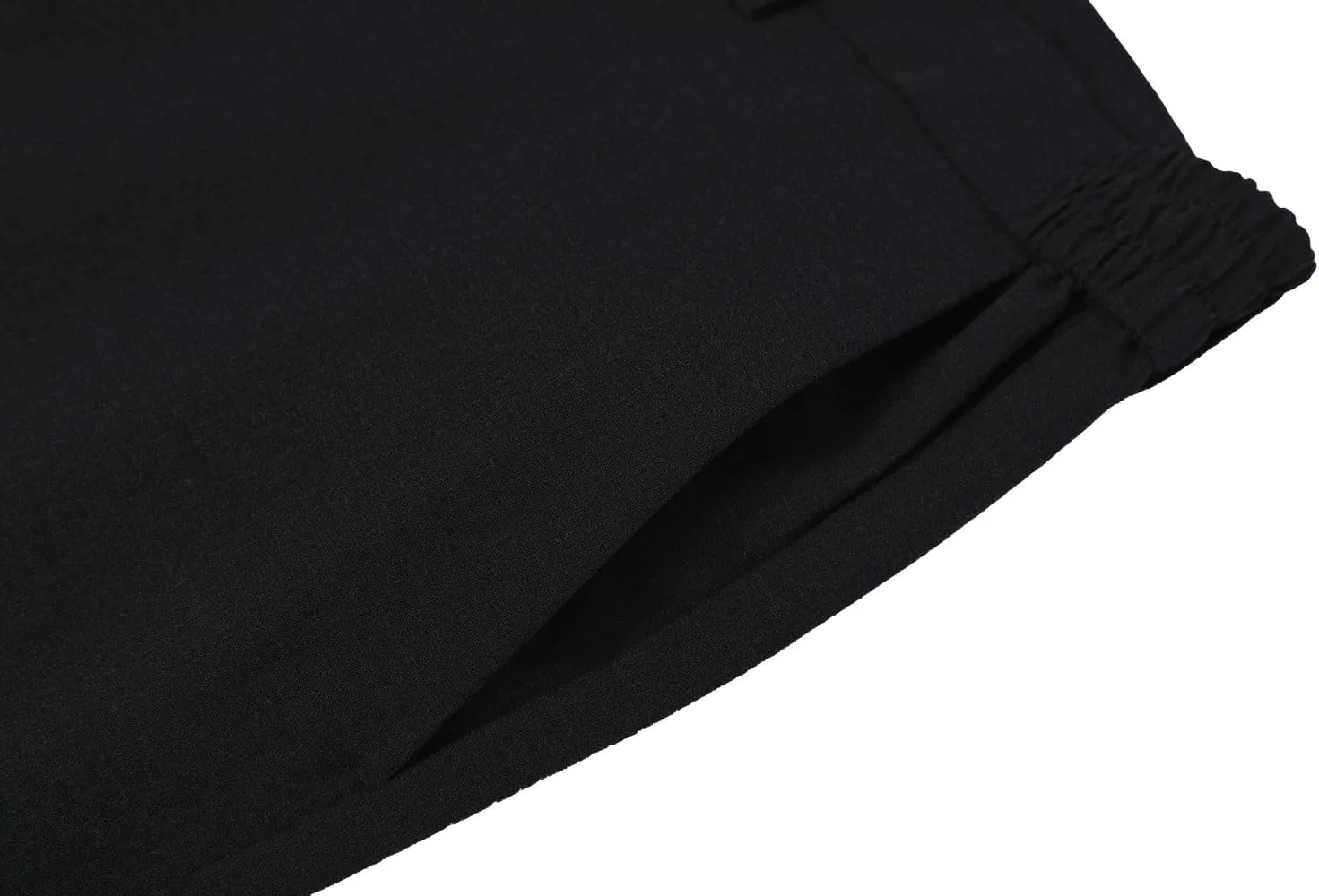 Plaid&Plain Men's Dress Pants with Elastic Waistband and Stretchy Fabric Straight Fit