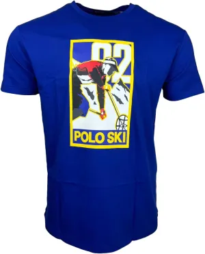POLO RALPH LAUREN Mens Short Sleeve Polo SKI T-Shirt (Royal, M)