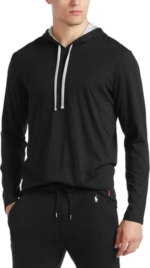 POLO RALPH LAUREN Supreme Comfort Loungewear Hoodie Polo Black/Andover Heather/Rl2000 Red Pp MD