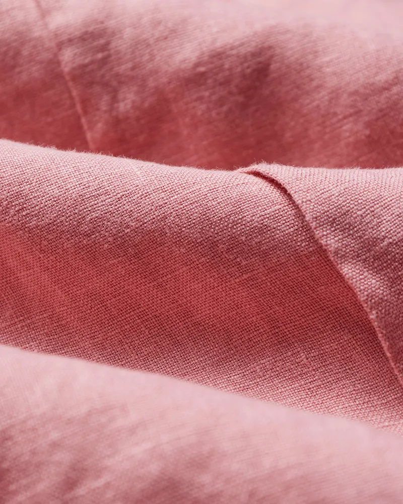 Portuguese Flannel Linen Camp Collar Shirt - Rose