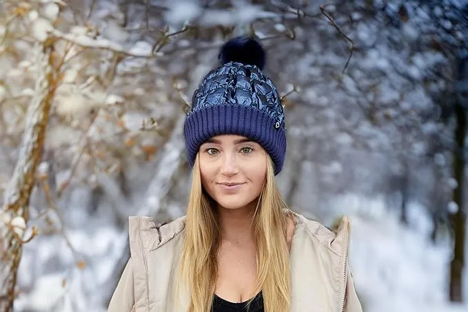 Puffer Beanie Faux Fur Pom by Funky Junque