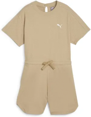 PUMA Womens Her Short Jumpsuit Casual Comfort Technology - Beige - Size M