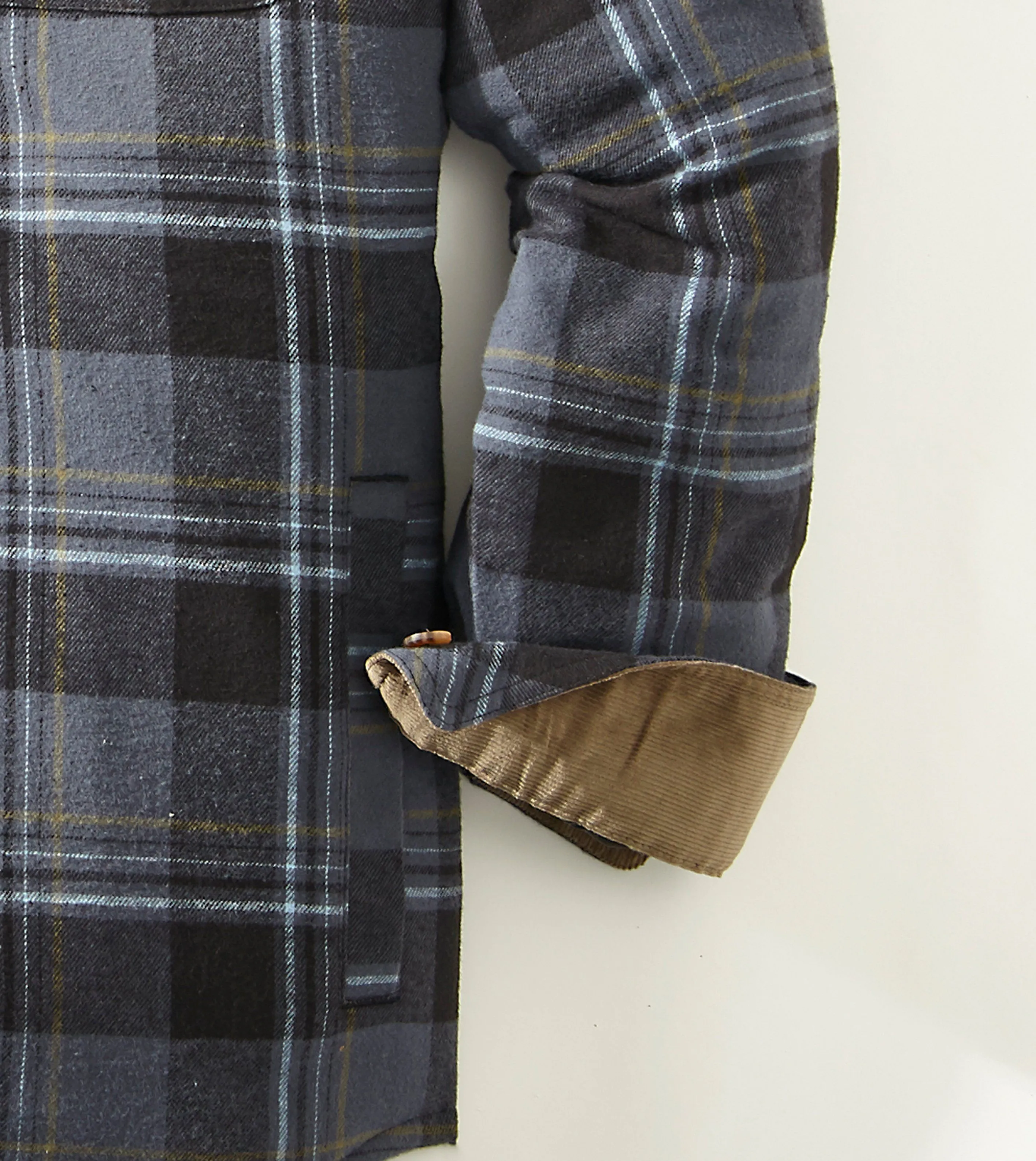 Quilt Lined Brushed Flannel Shirt Jacket