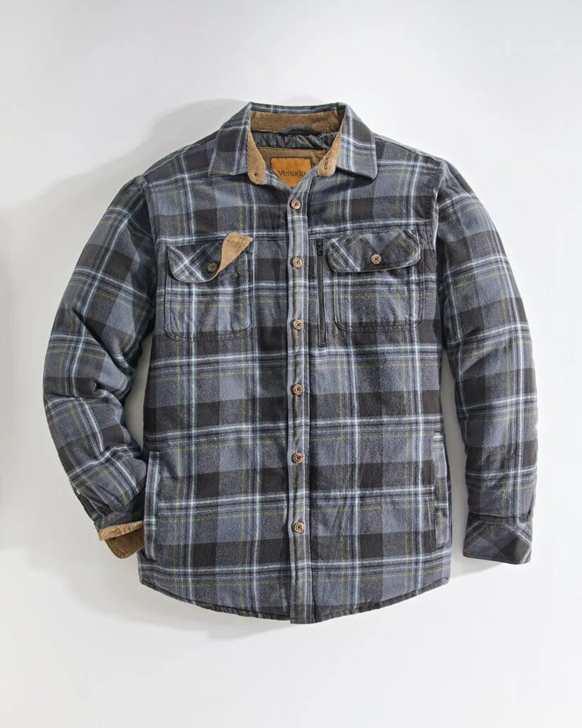 Quilt Lined Brushed Flannel Shirt Jacket