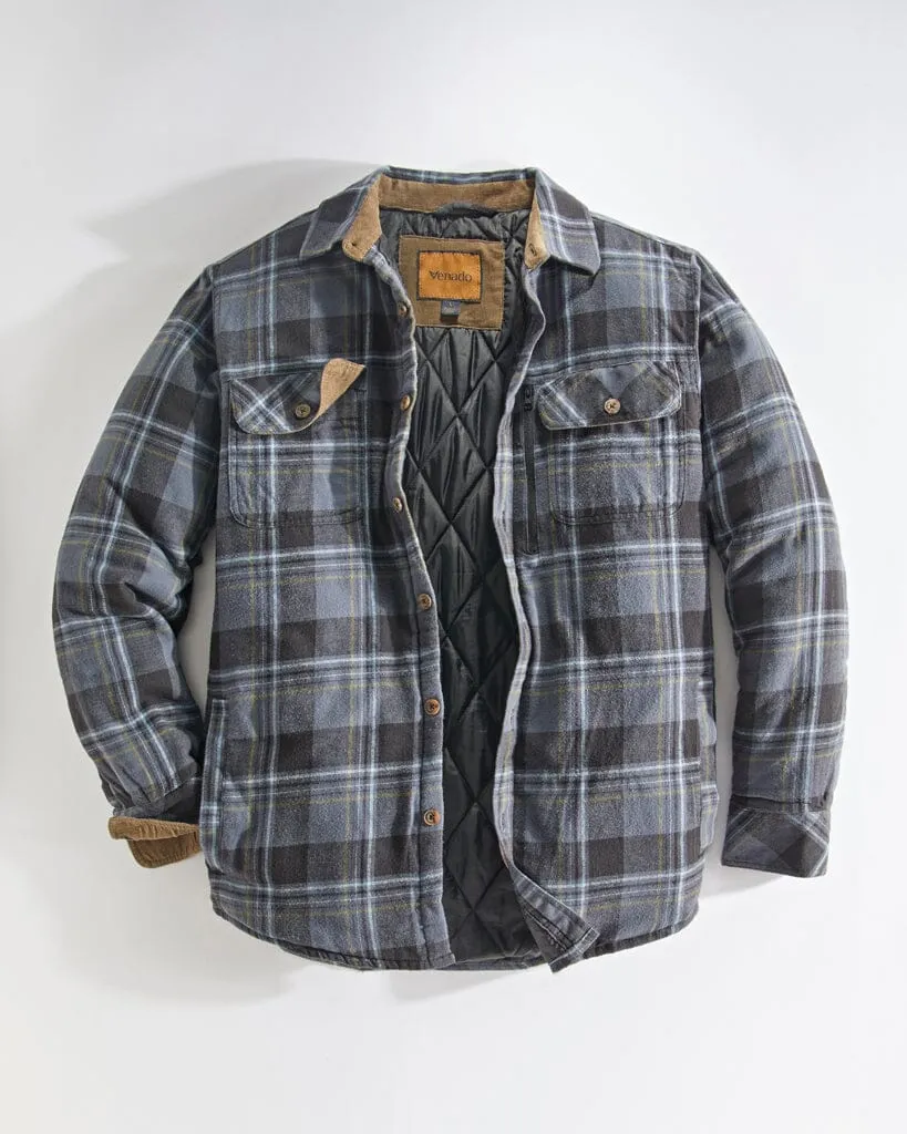 Quilt Lined Brushed Flannel Shirt Jacket