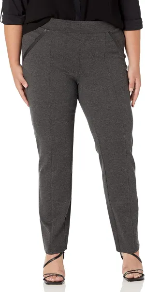 Rafaella Women's Plus-Size Ponte Comfort Fit Slim Leg Pants
