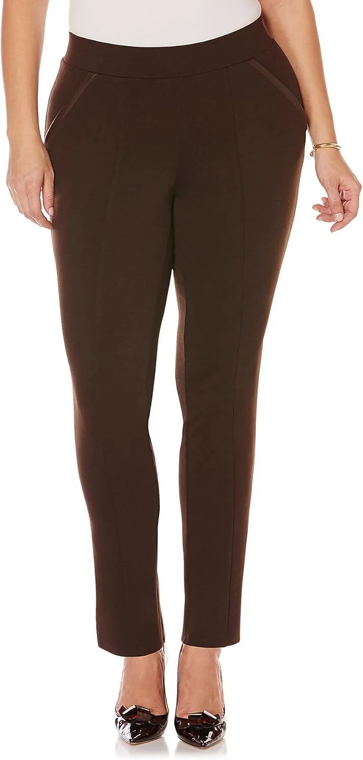 Rafaella Women's Plus-Size Ponte Comfort Fit Slim Leg Pants