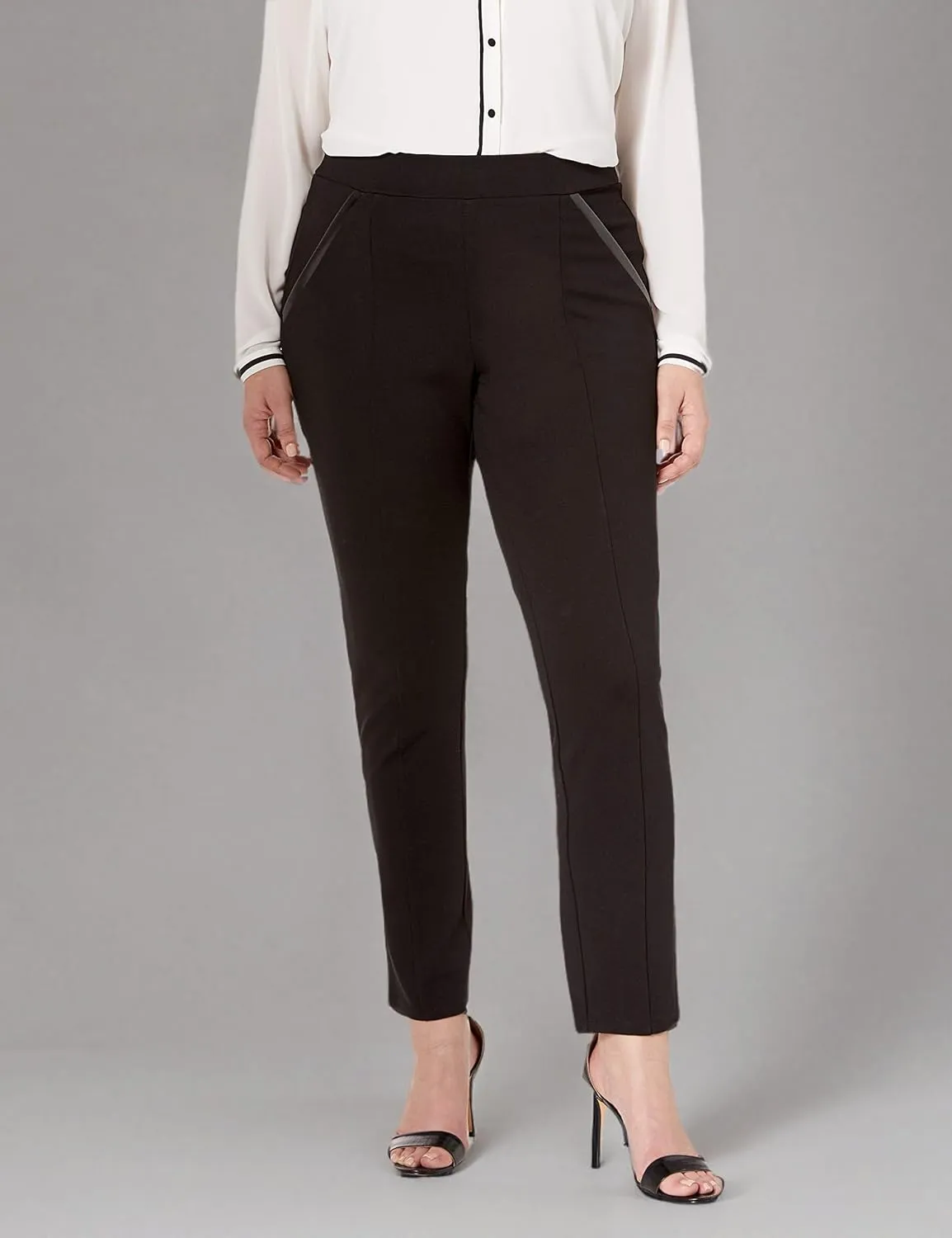 Rafaella Women's Plus-Size Ponte Comfort Fit Slim Leg Pants