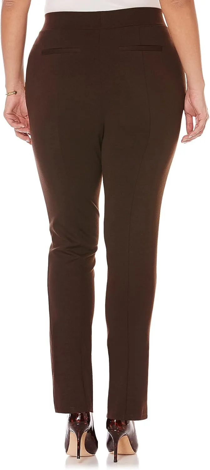 Rafaella Women's Plus-Size Ponte Comfort Fit Slim Leg Pants