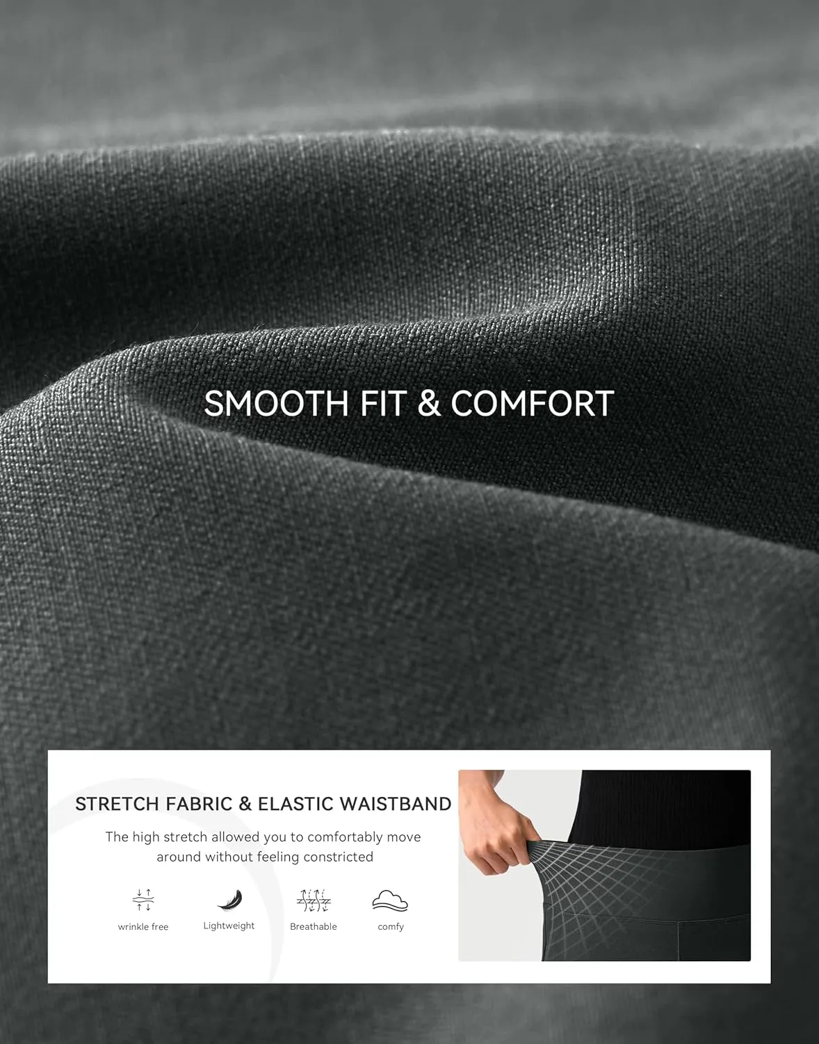 Rammus Pull On Capri Pants for Women with Pockets Womens High Waist Stretch Cropped Pants for Summer Dress Causal