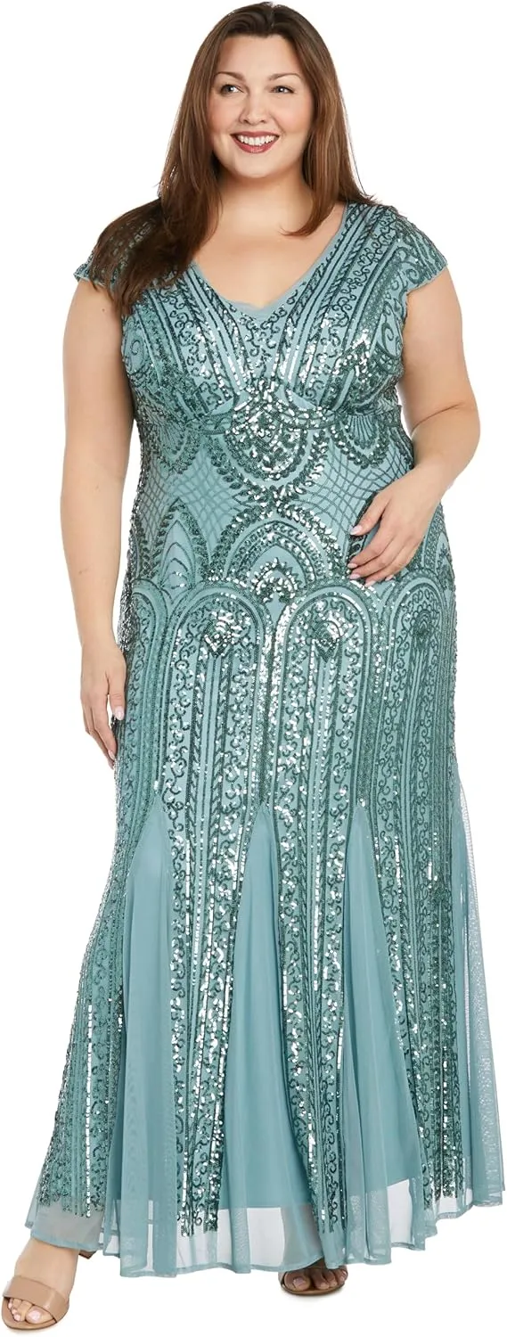 R&M Richards Women's Chteau Lumire Beaded Gown