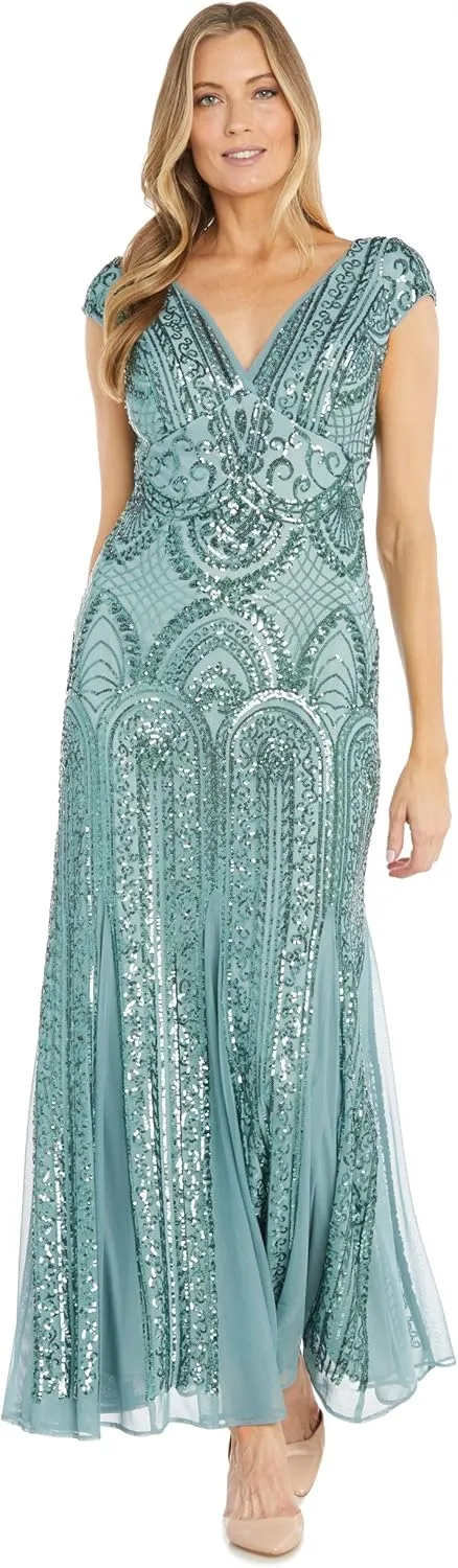 R&M Richards Women's Chteau Lumire Beaded Gown