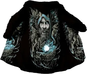 Raven Viking Tattoo Symbol 3D Printed Thick Warm Hooded Cloak Men Overcoat Windproof Fleece Jacket