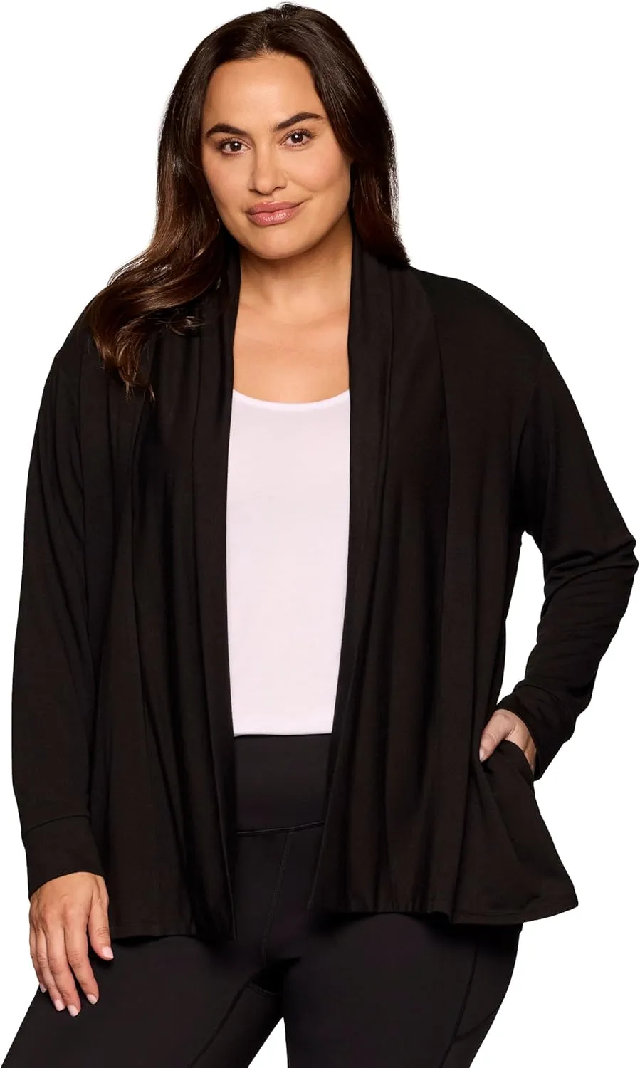 RBX Active Women's Cardigan with Pockets, Lightweight French Terry Open Cardigan Sweater for Yoga, Everyday, with Plus Sizes