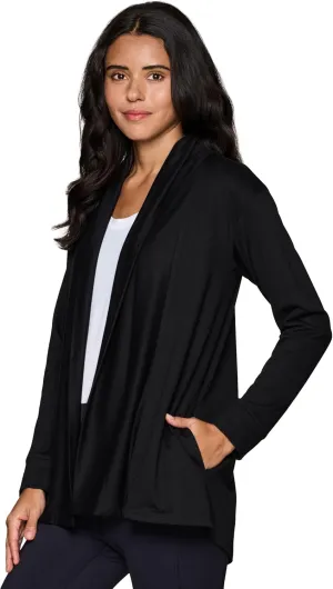 RBX Active Women's Cardigan with Pockets, Lightweight French Terry Open Cardigan Sweater for Yoga, Everyday, with Plus Sizes