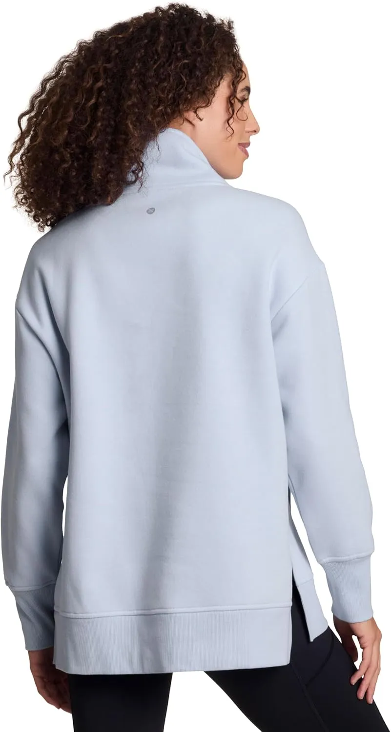 RBX Active Women's Lightweight Mock Neck Fleece 1/4 Zip Sweatshirt With Pockets