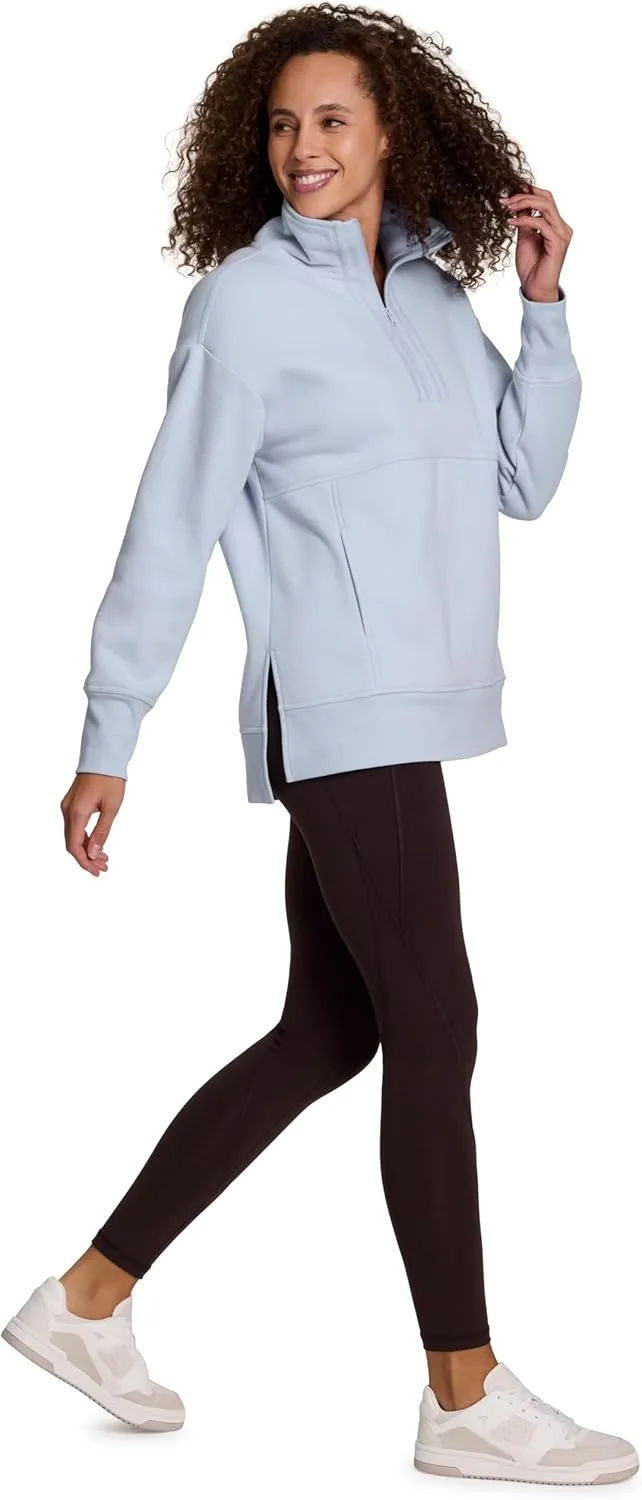 RBX Active Women's Lightweight Mock Neck Fleece 1/4 Zip Sweatshirt With Pockets