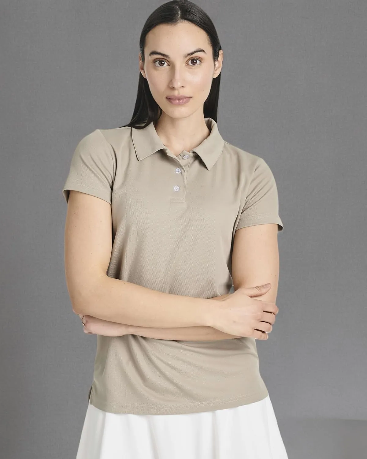 Real Essentials 3 Pack: Womens Short Sleeve Dry-Fit Performance Polo Shirt (Available in Plus)