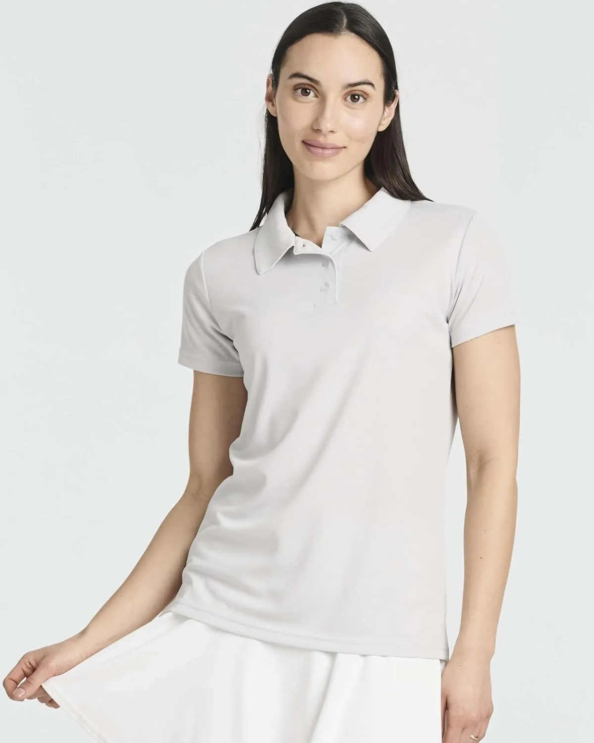 Real Essentials 3 Pack: Womens Short Sleeve Dry-Fit Performance Polo Shirt (Available in Plus)