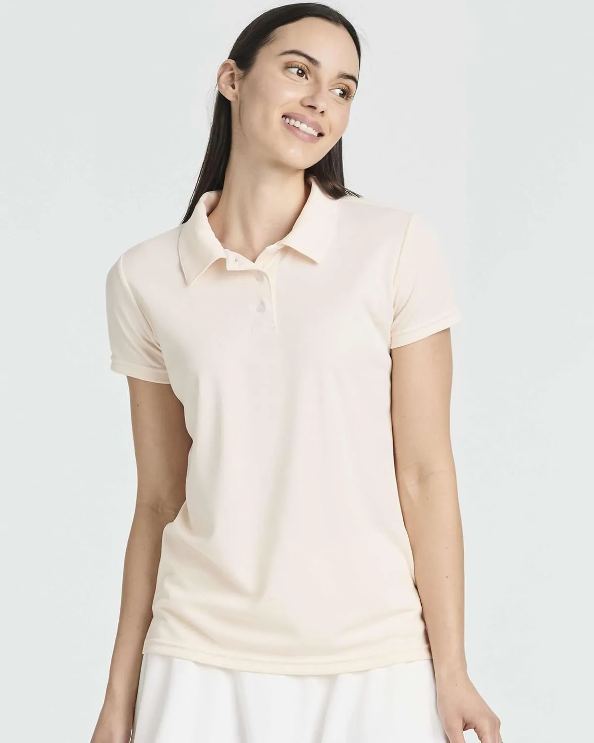Real Essentials 3 Pack: Womens Short Sleeve Dry-Fit Performance Polo Shirt (Available in Plus)